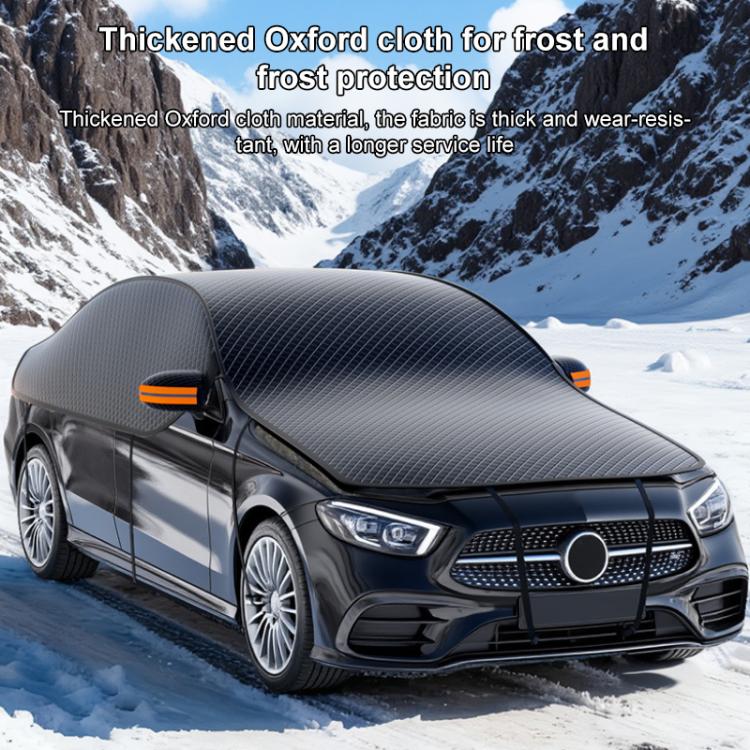 SUITU ST-3961 Thickened Oxford Fabric Magnetic Snow and Sun Protection Full Car Cover, Small Size 450 x 235cm - Black Orange