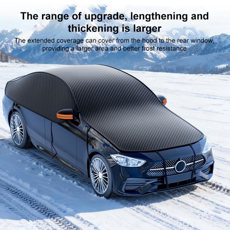 SUITU ST-3961 Thickened Oxford Fabric Magnetic Snow and Sun Protection Full Car Cover, Large Size 520 x 235cm - Black Orange