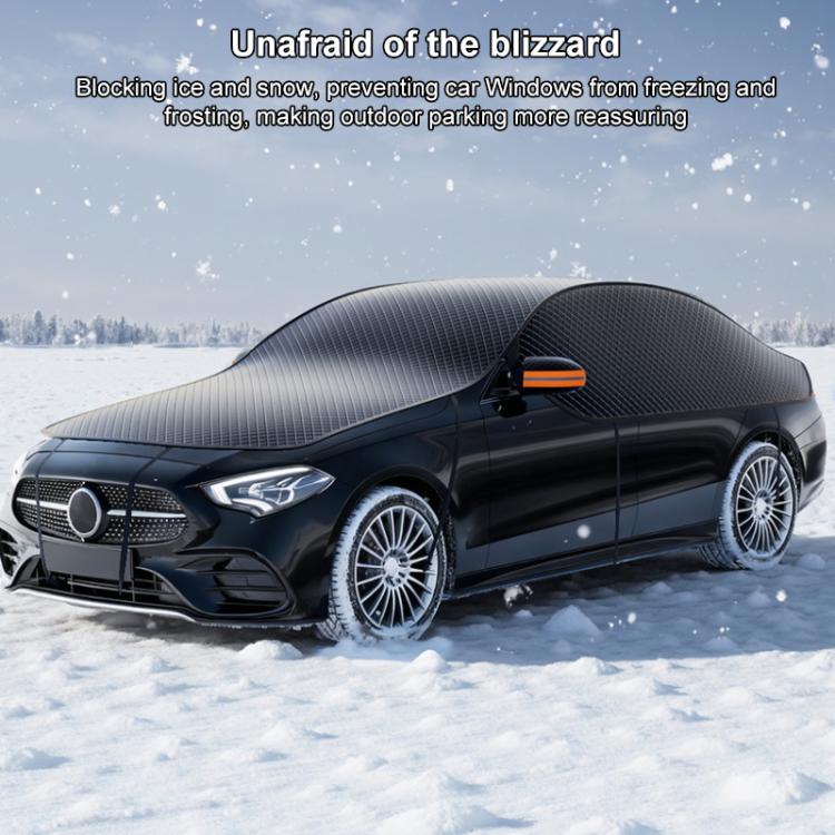 SUITU ST-3961 Thickened Oxford Fabric Magnetic Snow and Sun Protection Full Car Cover, Large Size 520 x 235cm - Black Orange
