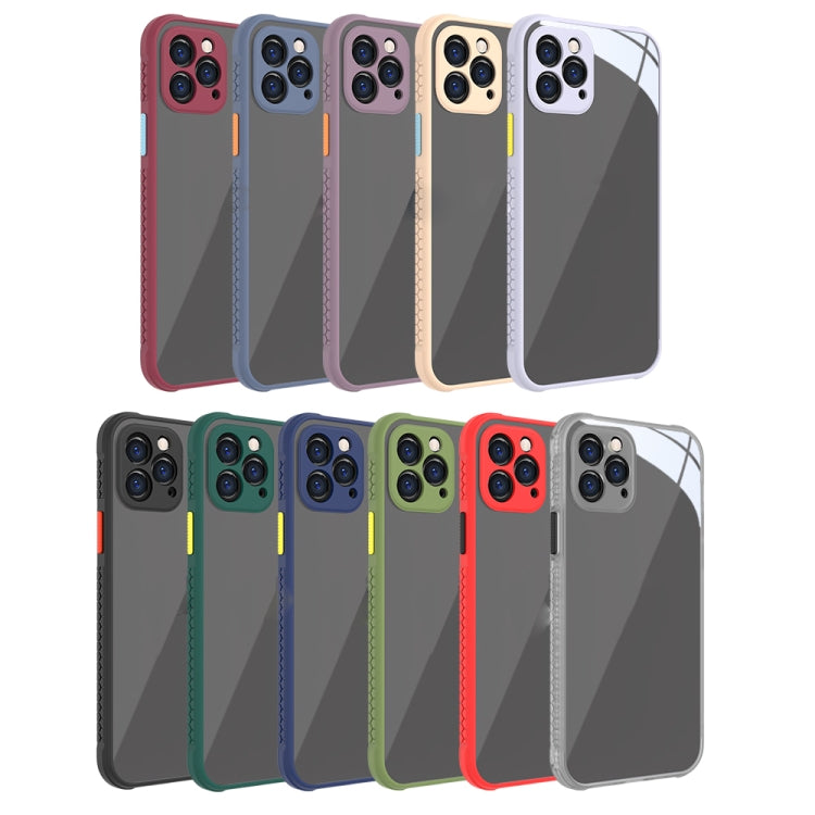 For iPhone 12 Pro Tire Side Texture Contrast Button Shockproof PC + TPU Phone Protective Case