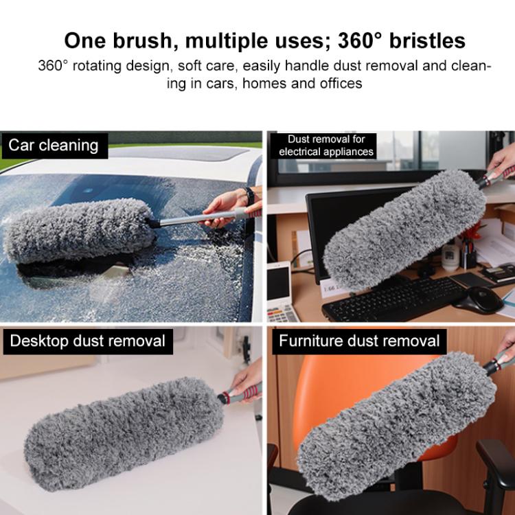 SUITU LS-447 Car Retractable Microfiber Dusting Brush Wax Mop - Gray