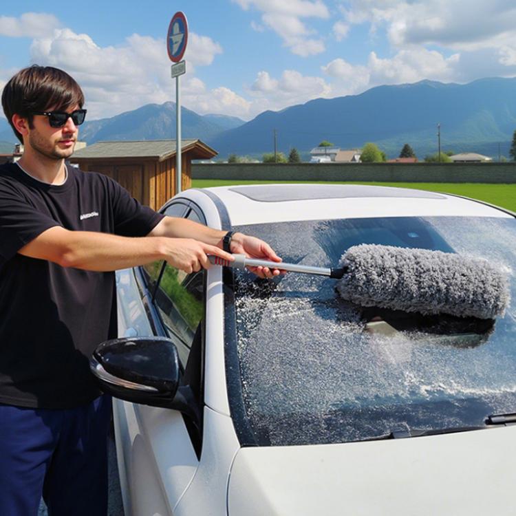 SUITU LS-447 Car Retractable Microfiber Dusting Brush Wax Mop - Gray