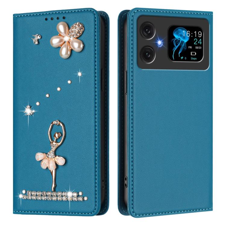 For Cubot A20 Ballet Girl Diamond Studded RFID Vegan Leather Phone Case