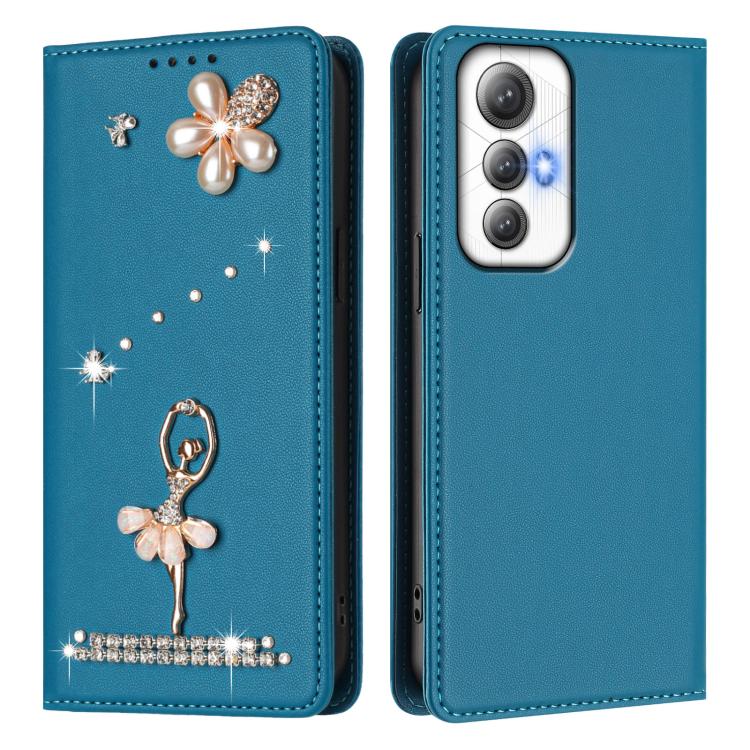 For Cubot Max 5 Ballet Girl Diamond Studded RFID Vegan Leather Phone Case
