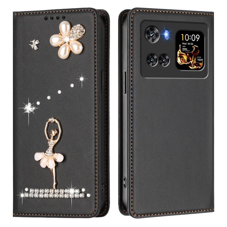For Cubot X100 Ballet Girl Diamond Studded RFID Vegan Leather Phone Case