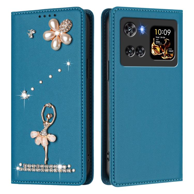 For Cubot X100 Ballet Girl Diamond Studded RFID Vegan Leather Phone Case