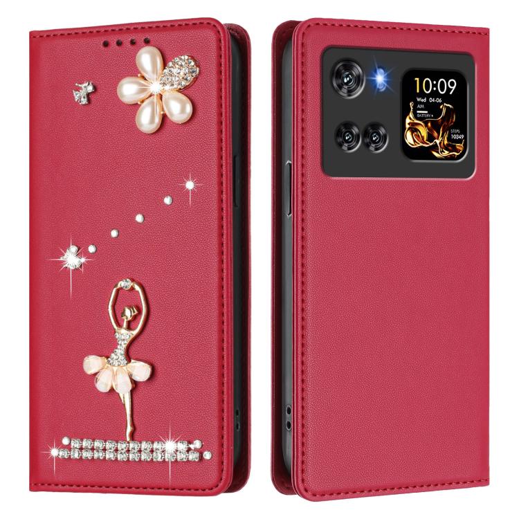 For Cubot X100 Ballet Girl Diamond Studded RFID Vegan Leather Phone Case
