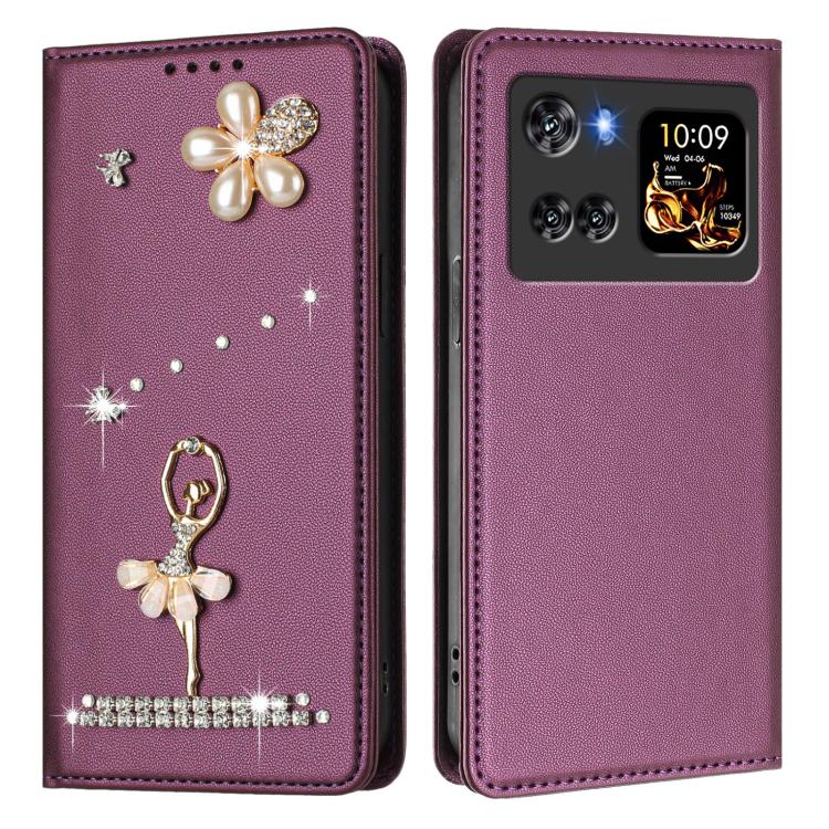 For Cubot X100 Ballet Girl Diamond Studded RFID Vegan Leather Phone Case