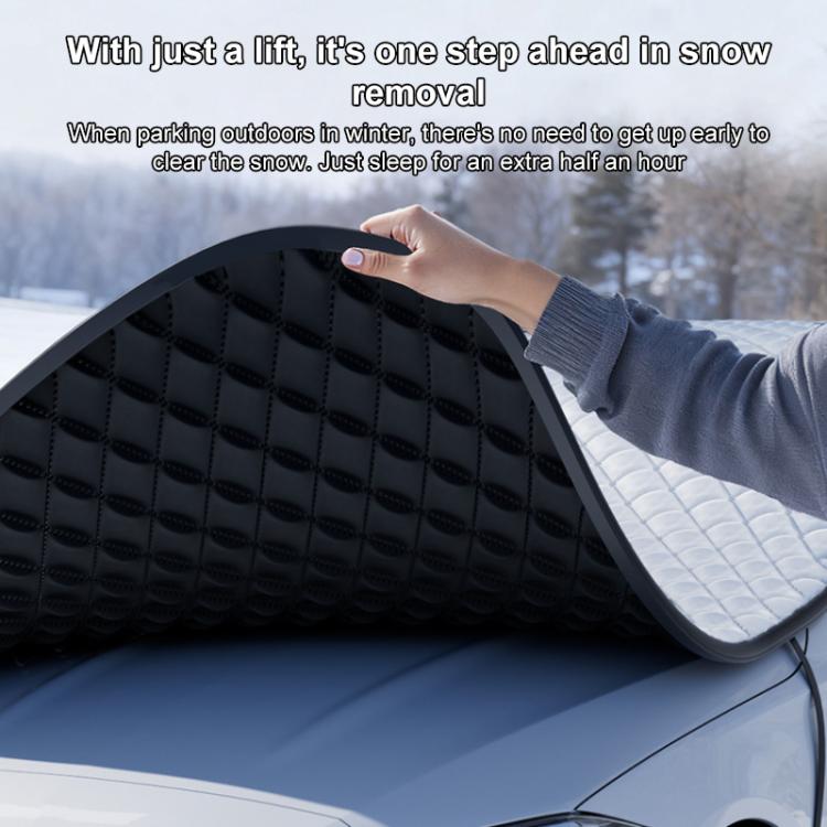 SUITU ST-4019 Car Aluminized Film Anti-Frost Snow and UV Protection Half Car Cover, Universal Thickened SUV Model - Silver Black