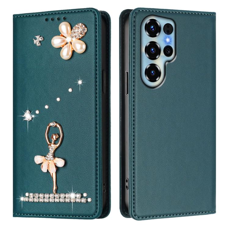 For Doogee Note 56X / 56X Pro Ballet Girl Diamond Studded RFID Vegan Leather Phone Case