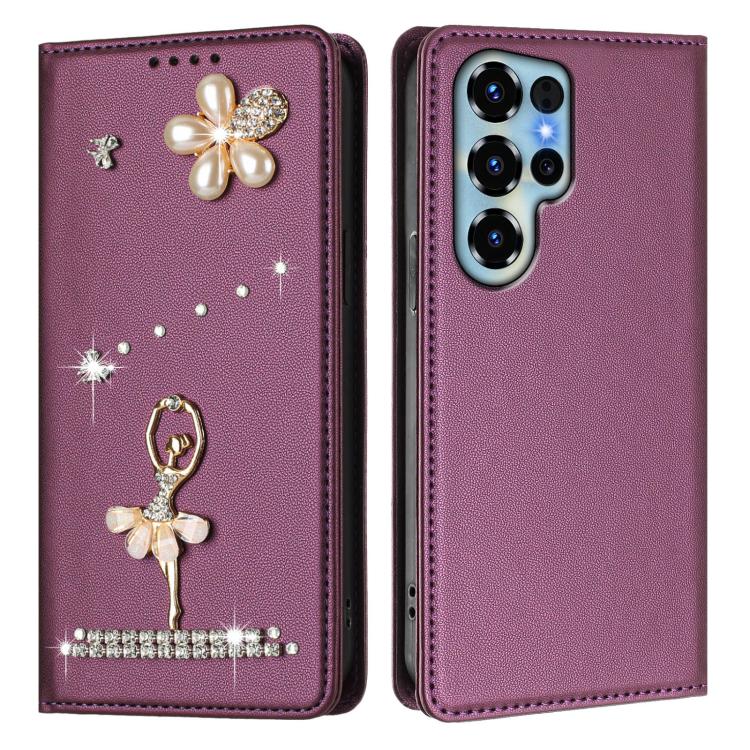 For Doogee Note 56X / 56X Pro Ballet Girl Diamond Studded RFID Vegan Leather Phone Case