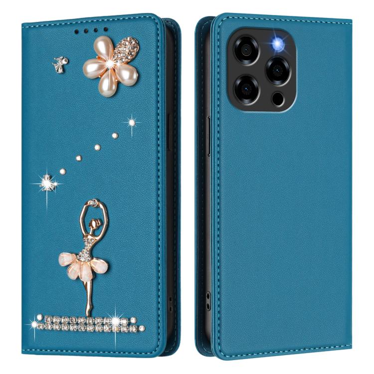 For Doogee Note 58 / 58 Pro Ballet Girl Diamond Studded RFID Vegan Leather Phone Case