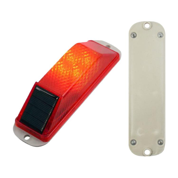 Solar Powered Nighttime LED Flashing Warning Light, Type:Screw