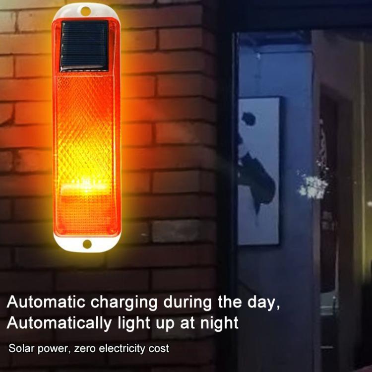 Solar Powered Nighttime LED Flashing Warning Light, Type:Double-sided Tape