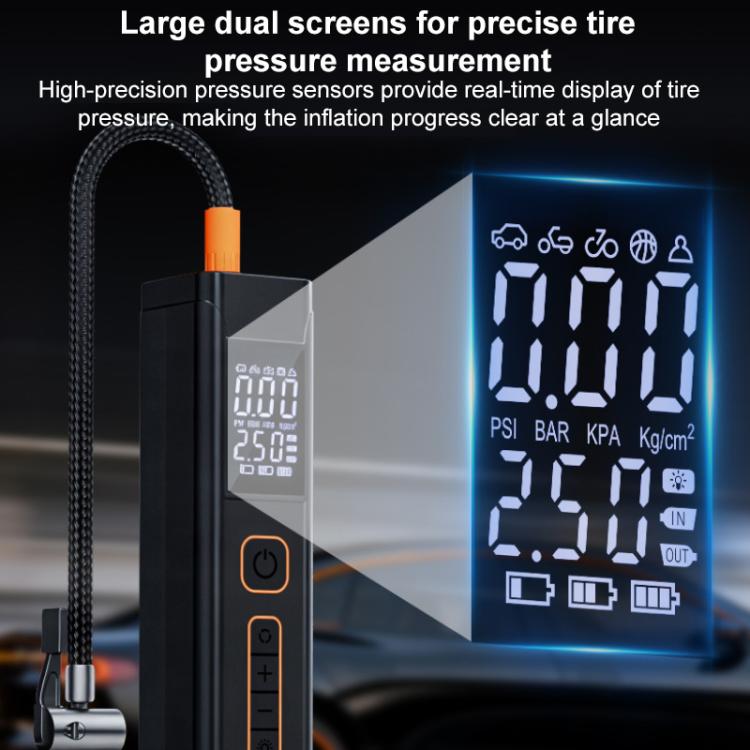 SUITU ST-5541 Portable Dual Screen Digital Display Car Electric Wireless Air Pump - Black