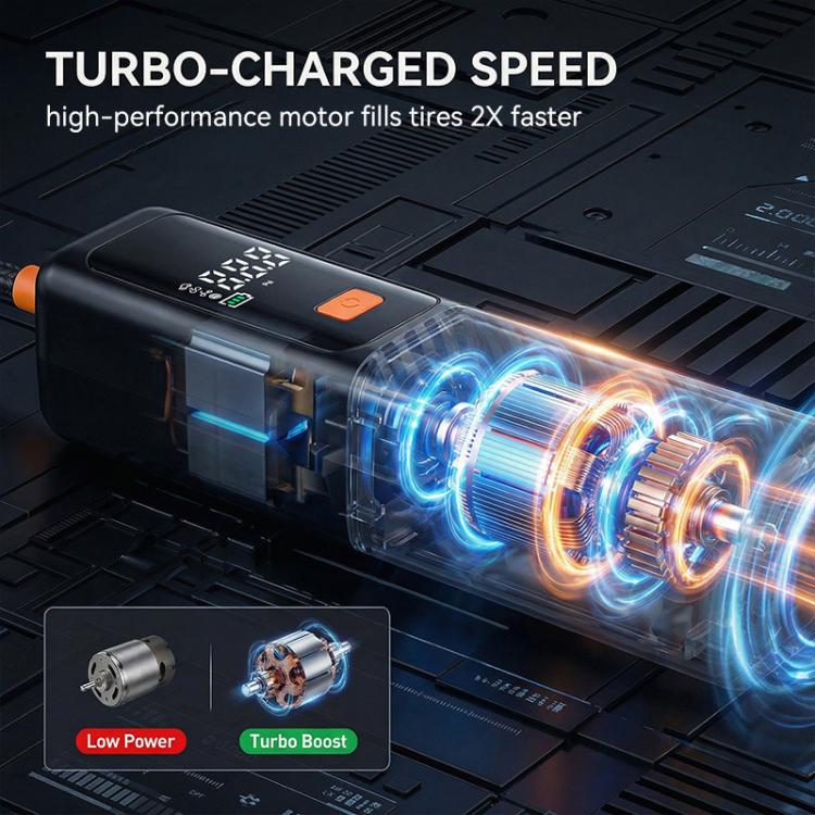 SUITU ST-5543 Car Wireless Digital Display Air Pump Electric Tire Inflator, Battery Capacity:4500mAh - Black