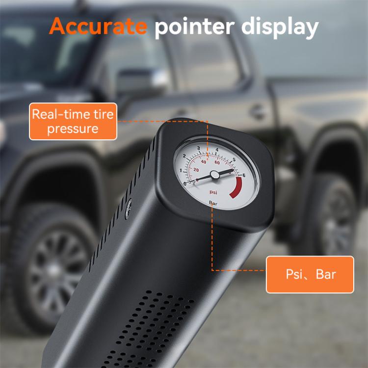 SUITU ST-5547 DC12V Portable Wired Car Pointer Pressure Gauge Inflator Pump - Black