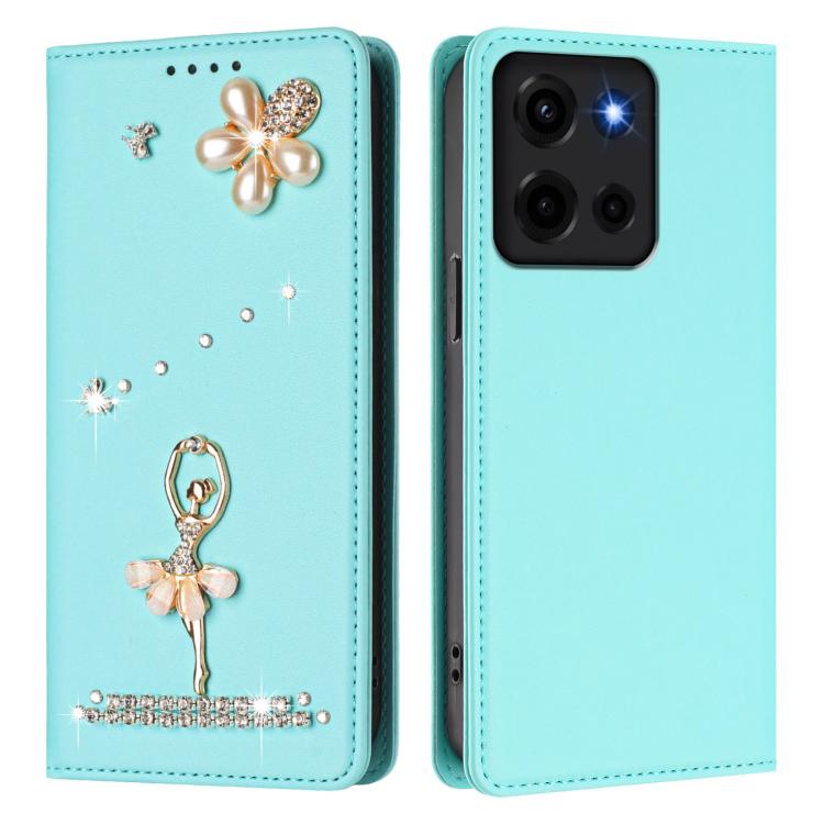 For Motorola Moto G 5G 2026 Ballet Girl Diamond Studded RFID Vegan Leather Phone Case