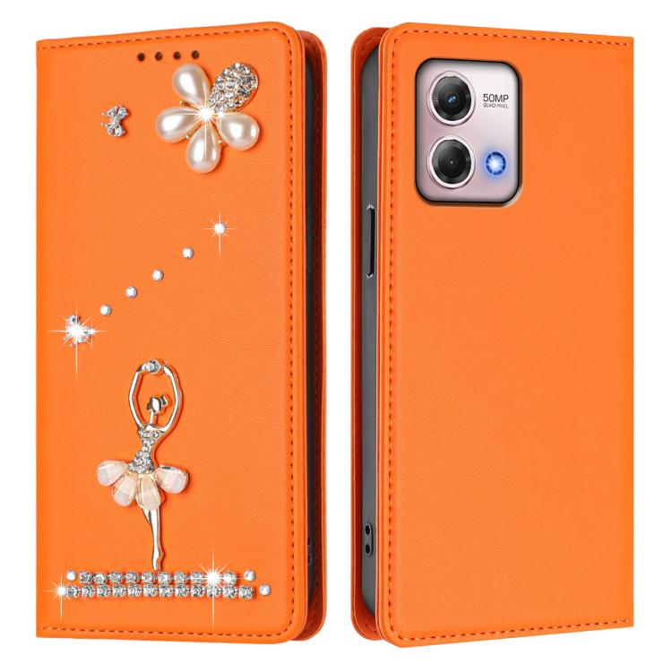 For Motorola Moto G Stylus 2023 4G Ballet Girl Diamond Studded RFID Vegan Leather Phone Case