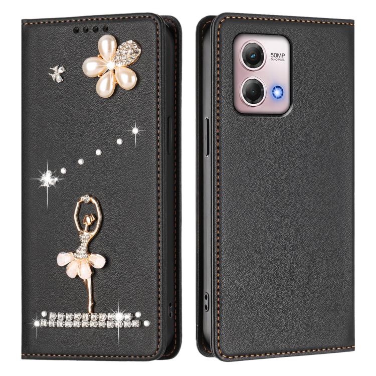 For Motorola Moto G Stylus 2023 4G Ballet Girl Diamond Studded RFID Vegan Leather Phone Case