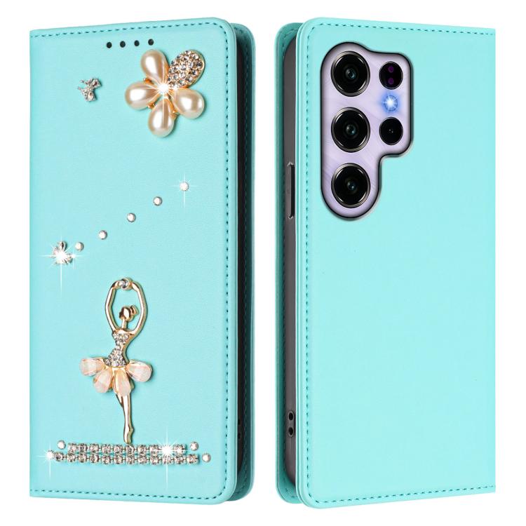 For Oukitel C2 4G 2025 Ballet Girl Diamond Studded RFID Vegan Leather Phone Case