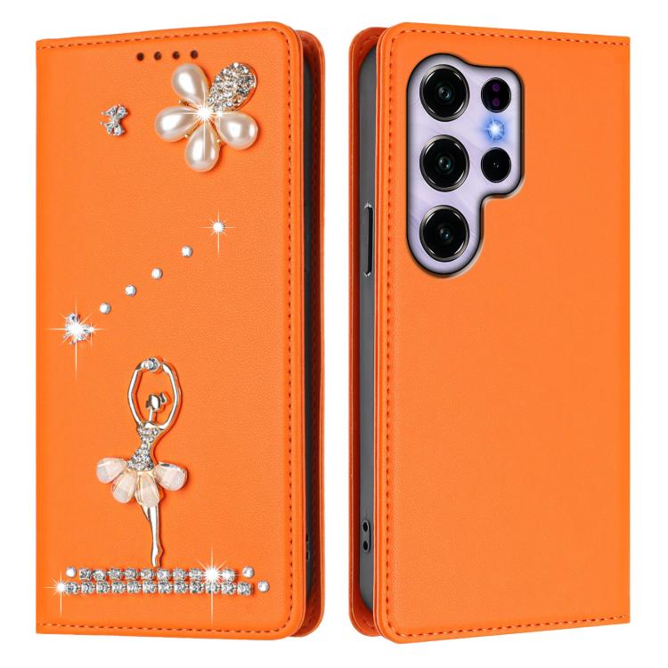 For Oukitel C2 4G 2025 Ballet Girl Diamond Studded RFID Vegan Leather Phone Case