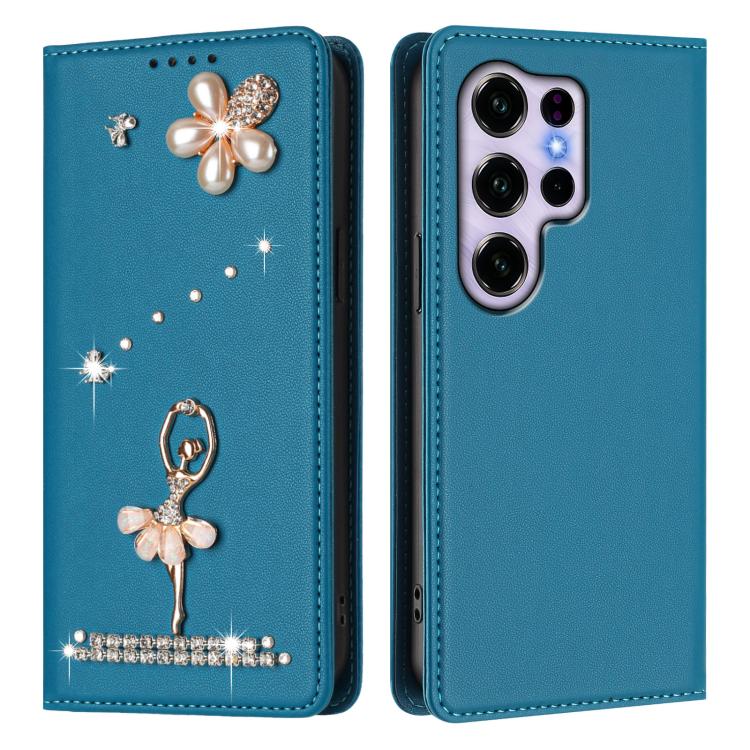 For Oukitel C2 4G 2025 Ballet Girl Diamond Studded RFID Vegan Leather Phone Case