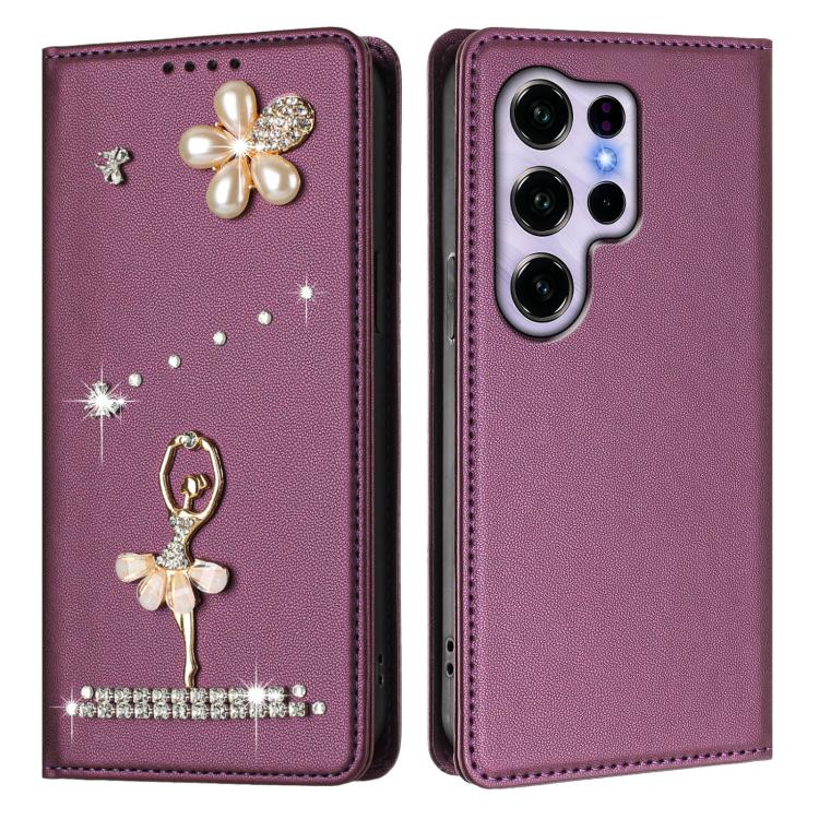 For Oukitel C2 4G 2025 Ballet Girl Diamond Studded RFID Vegan Leather Phone Case