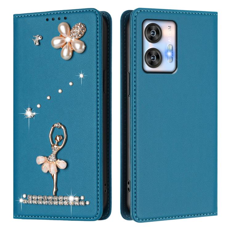 For Oukitel C35 / C36 Ballet Girl Diamond Studded RFID Vegan Leather Phone Case