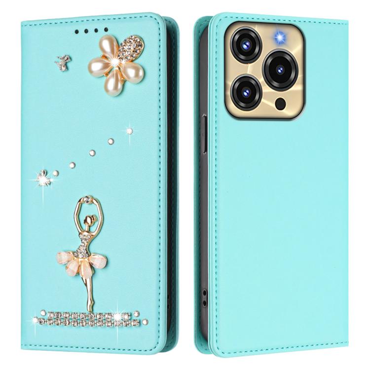 For Oukitel C69 Ballet Girl Diamond Studded RFID Vegan Leather Phone Case