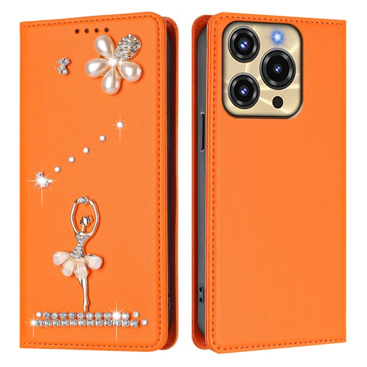 For Oukitel C69 Ballet Girl Diamond Studded RFID Vegan Leather Phone Case