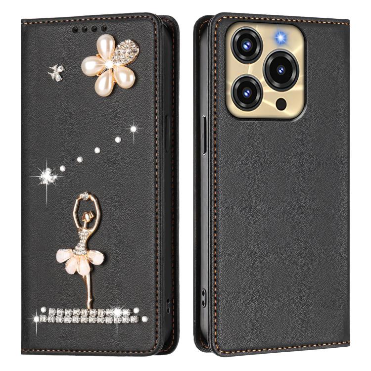 For Oukitel C69 Ballet Girl Diamond Studded RFID Vegan Leather Phone Case
