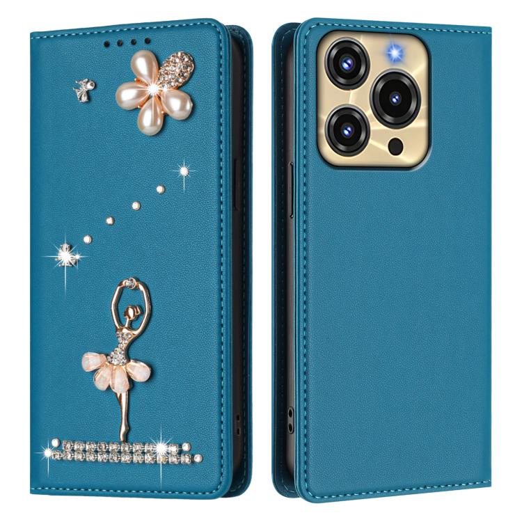 For Oukitel C69 Ballet Girl Diamond Studded RFID Vegan Leather Phone Case