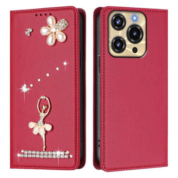 For Oukitel C69 Ballet Girl Diamond Studded RFID Vegan Leather Phone Case