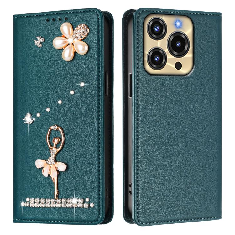 For Oukitel C69 Ballet Girl Diamond Studded RFID Vegan Leather Phone Case