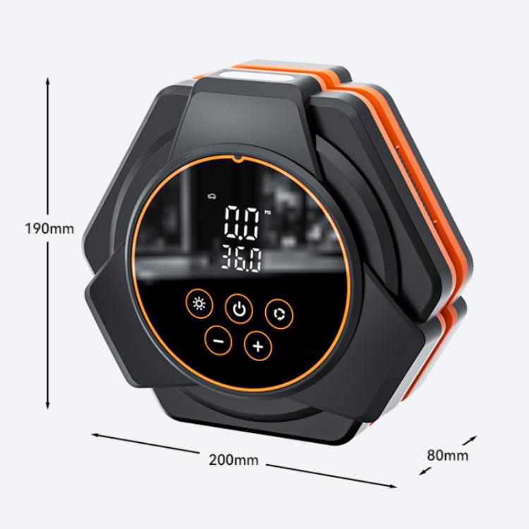 SUITU Car Triangular Air Pump Electric Air Tire Inflator, Touch Screen Version - Black Orange