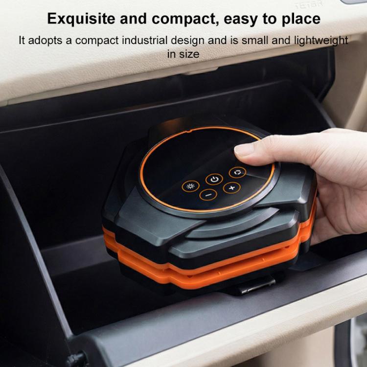 SUITU Car Triangular Air Pump Electric Air Tire Inflator, Touch Screen Version - Black Orange