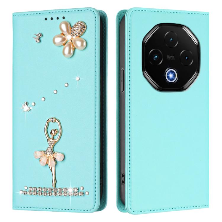 For Umidigi G100 Pro Ballet Girl Diamond Studded RFID Vegan Leather Phone Case