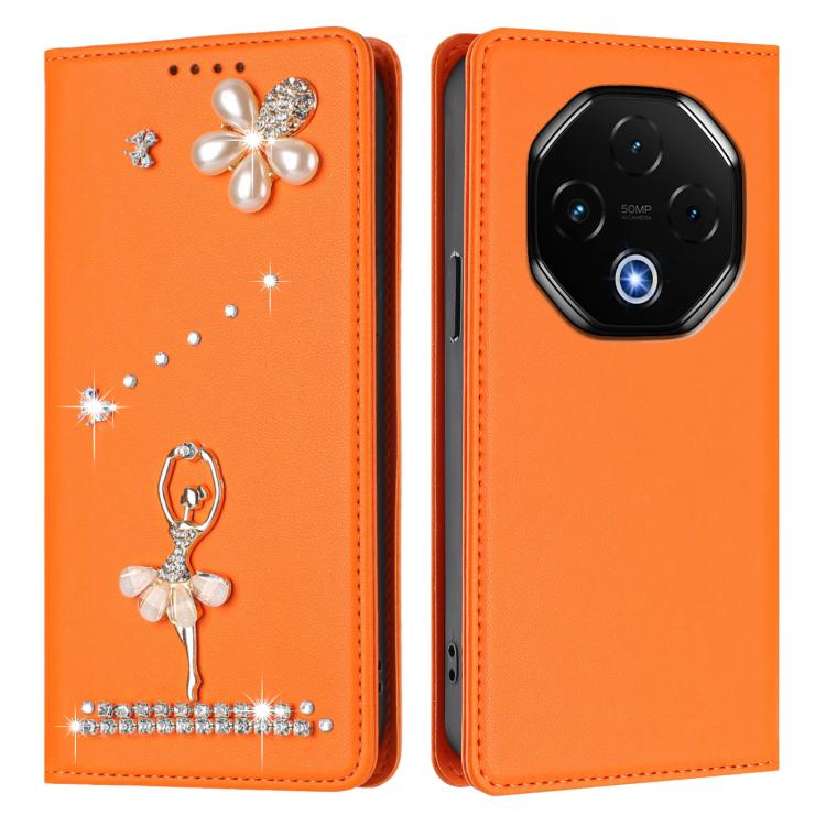 For Umidigi G100 Pro Ballet Girl Diamond Studded RFID Vegan Leather Phone Case