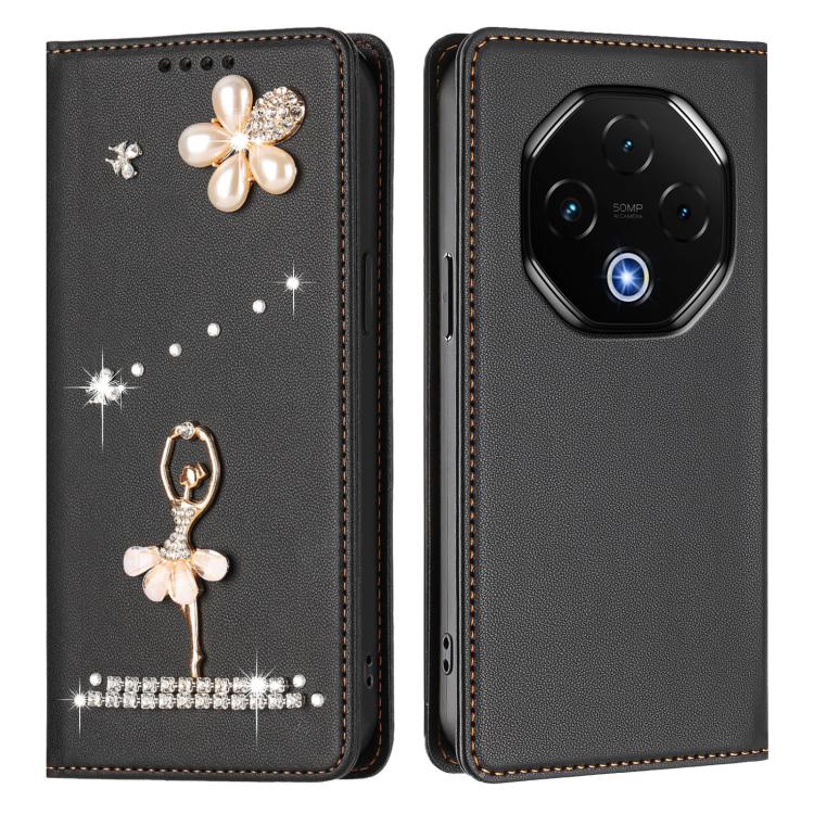 For Umidigi G100 Pro Ballet Girl Diamond Studded RFID Vegan Leather Phone Case