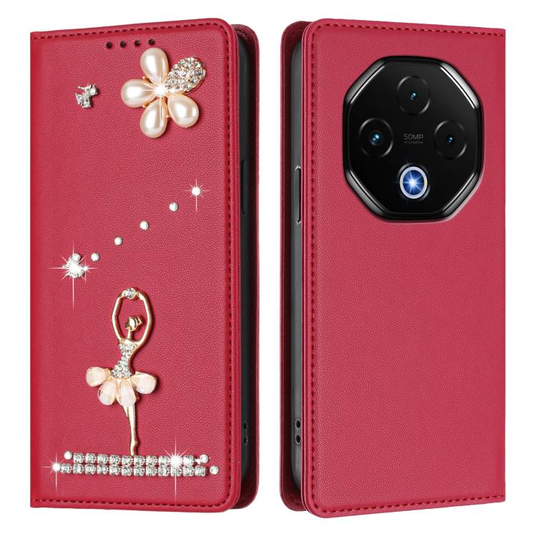 For Umidigi G100 Pro Ballet Girl Diamond Studded RFID Vegan Leather Phone Case