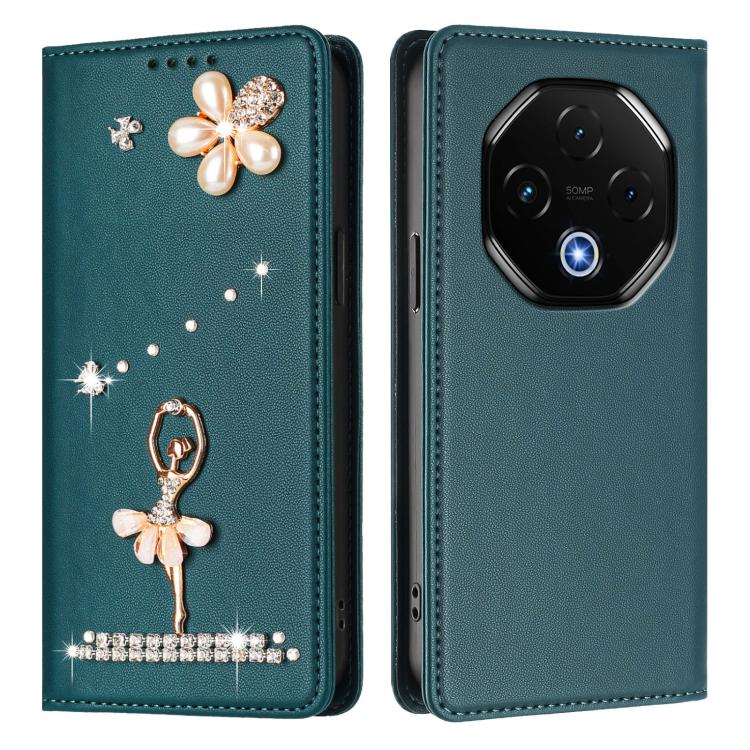 For Umidigi G100 Pro Ballet Girl Diamond Studded RFID Vegan Leather Phone Case