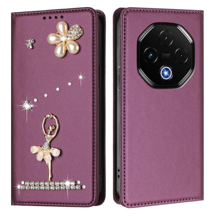 For Umidigi G100 Pro Ballet Girl Diamond Studded RFID Vegan Leather Phone Case