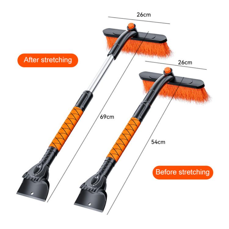SUITU ST-3984 Multi-Functional 360 Degree Rotation Detachable and Retractable Snow Shovel Snow Brush - Black Orange