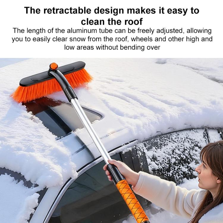 SUITU ST-3984 Multi-Functional 360 Degree Rotation Detachable and Retractable Snow Shovel Snow Brush - Black Orange