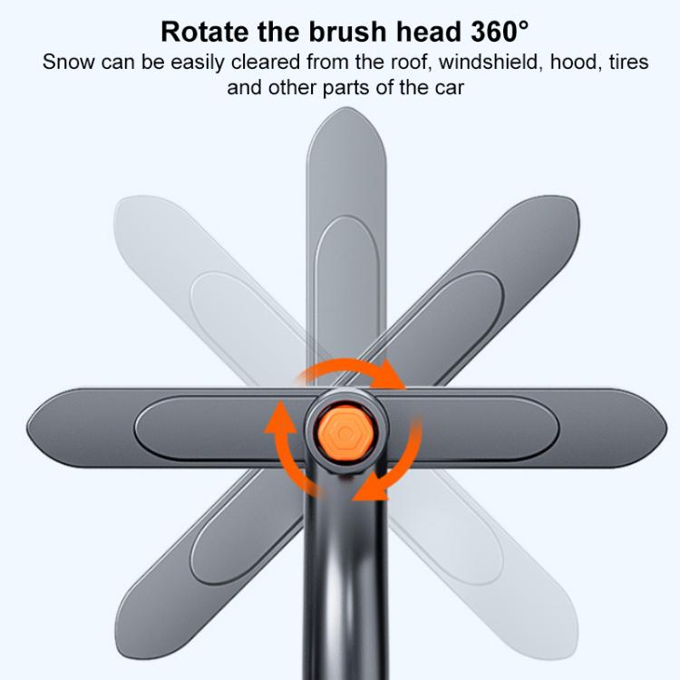 SUITU ST-3984 Multi-Functional 360 Degree Rotation Detachable and Retractable Snow Shovel Snow Brush - Black Orange