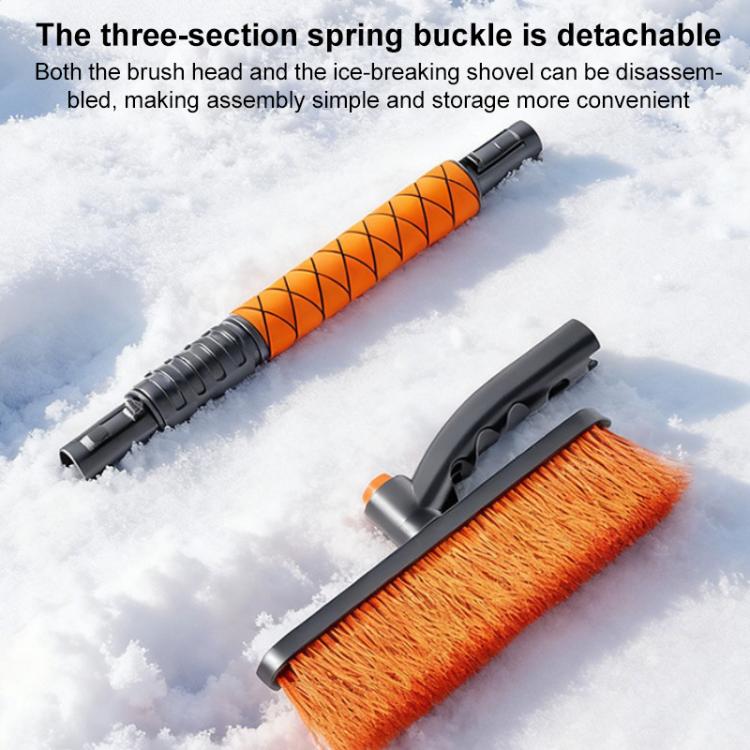SUITU ST-3984 Multi-Functional 360 Degree Rotation Detachable and Retractable Snow Shovel Snow Brush - Black Orange