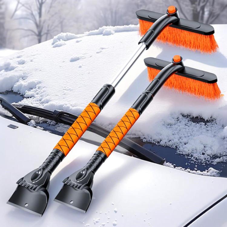 SUITU ST-3984 Multi-Functional 360 Degree Rotation Detachable and Retractable Snow Shovel Snow Brush - Black Orange