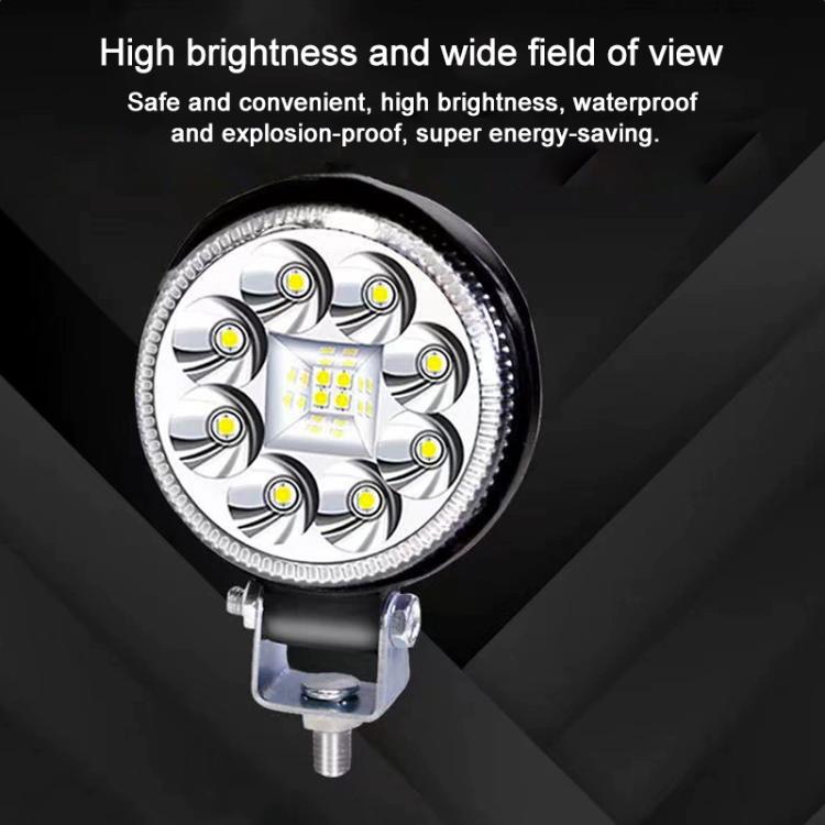 DC12-80V 3 inch Round Motorcycle High-intensity Ultra-bright LED Spotlight - Black