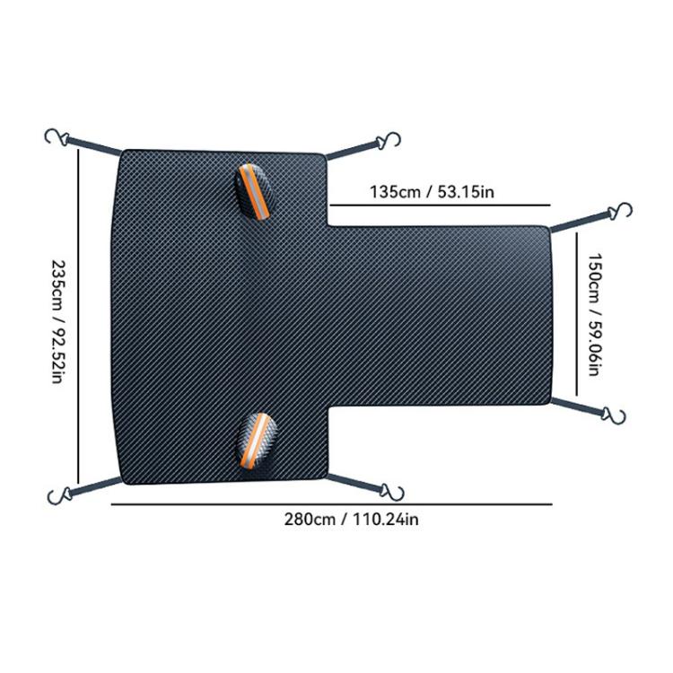 SUITU ST-3964 Universal Car Oxford Fabric Snowproof Sunshade Half Car Cover Protective Cover - Black
